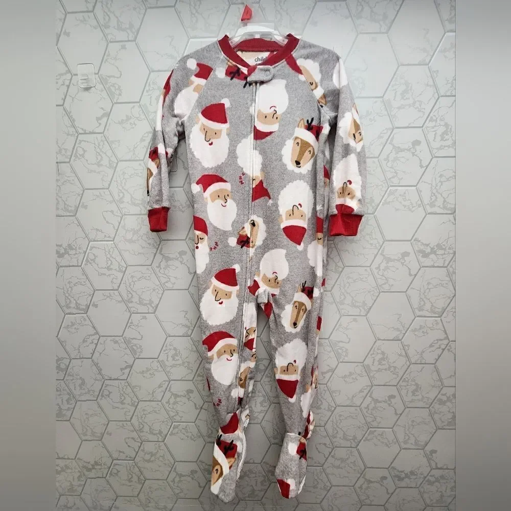 Nwt 12m, 2T Toddler Boys Christmas Santa Fleece Sleep Set